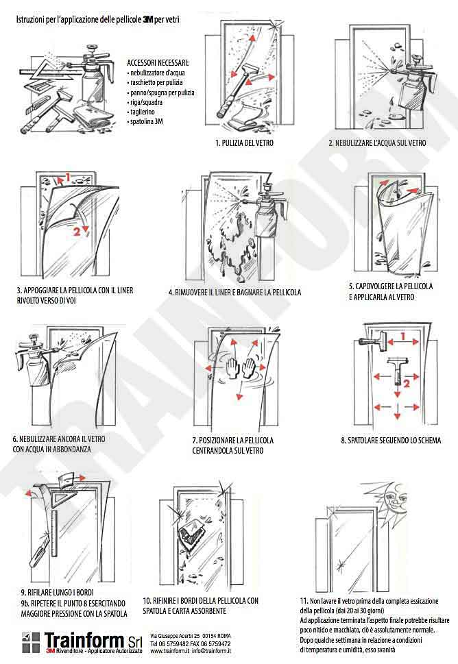 istruzioni montaggio pellicole per vetri
